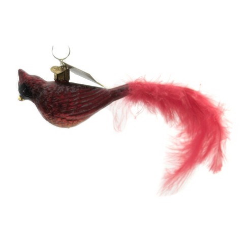 TFFR Cardinal Clip-On Ornaments, Glitter Artificial Red Cardinal