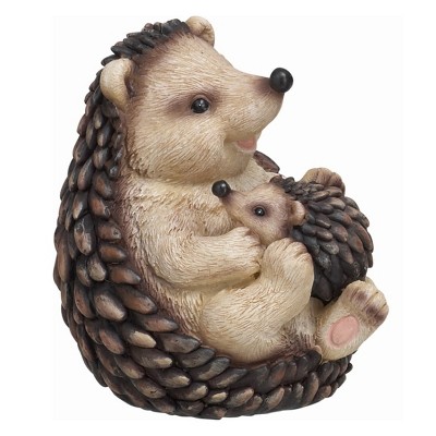 Transpac Resin 6 in. Brown Spring Hedgehog Family Figurine