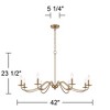 Franklin Iron Works Soft Gold Chandelier 42" Wide Farmhouse Rustic Bent Arms 8-Light Fixture for Dining Room Living House Home Foyer Kitchen Island - 4 of 4