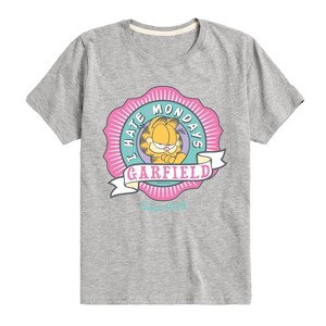 Boys' - Garfield - I Hate Mondays Badge Short Sleeve Graphic T-Shirt - 1 of 4