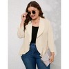Clearlove Womens Plus Size 3/4 Sleeves Cardigan Lightweight Open Front Draped Ruffles Shawls Wraps Shrugs - 3 of 4