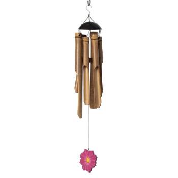 Woodstock Wind Chimes Asli Arts Collection, Flower Bamboo Chime, 24'', Cosmos Wind Chime FWCO