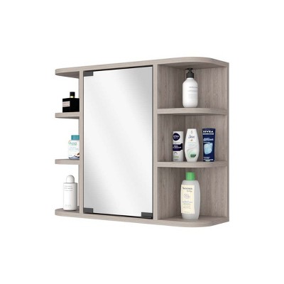 GlasFlength Decorative Wall Mirrors Bathroom Decor Cabinet Accent Mirror Vanity Mirrors Open Shelves for Bathroom Wall, Beige, 23.62"*7.48"*19.68"