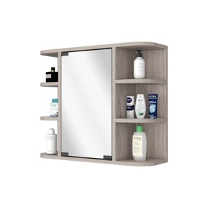 GlasFlength Decorative Wall Mirrors Bathroom Decor Cabinet Accent Mirror Vanity Mirrors Open Shelves for Bathroom Wall, Beige, 23.62"*7.48"*19.68" - 1 of 4