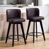 Beautyolove Faux Leather Upholstered Wooden Counter Height Bar Stool Swivel Counter Stool (Set of 2) - 3 of 4