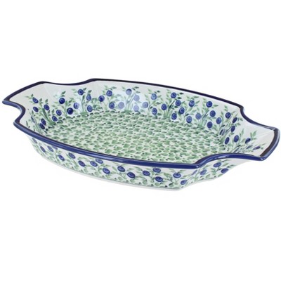 Blue Rose Polish Pottery 1208 Zaklady Large Serving Tray