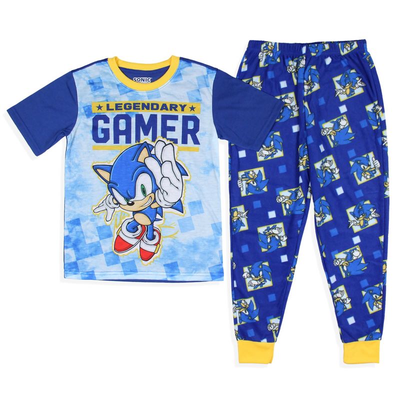Sonic The Hedgehog Boys Legendary Gamer Short Sleeve 2 Pc Pajama Set, 1 of 7