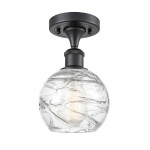 Athens Deco Swirl - 1 Light Semi-Flush Mount In Industrial Style-11 Inches Tall and 6 Inches Wide - 1 of 1