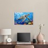 Art Remedy Turtle Swimming Colorful Coastal Wall Art Framed - 2 of 4