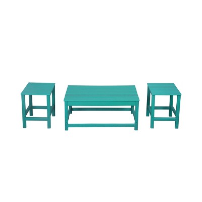 WestinTrends 3pc Outdoor Patio Adirondack Coffeet Table and Side Tables set