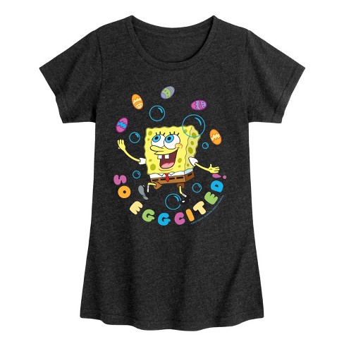 Girls' - SpongeBob Squarepants - So Eggcited Fitted Short Sleeve Graphic T-Shirt - image 1 of 4