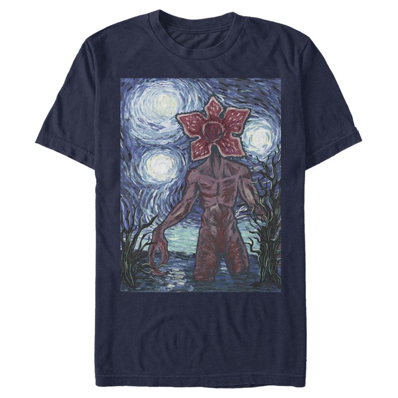 Men's Stranger Things Demogorgon Starry Night Style Poster T-Shirt, 1 of 6