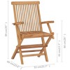 vidaXL Solid Teak Wood Patio Chairs with Bright Green Cushions - Weather-Resistant Outdoor Seating - 4 of 4