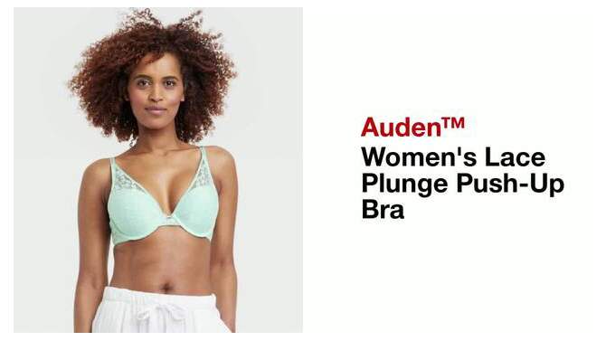 Women's Lace Plunge Push-Up Bra - Auden™, 2 of 4, play video