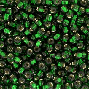 John Bead Czech Glass Seed Beads 6/0 (500g) Silver Lined Transparent Green - 1 of 2