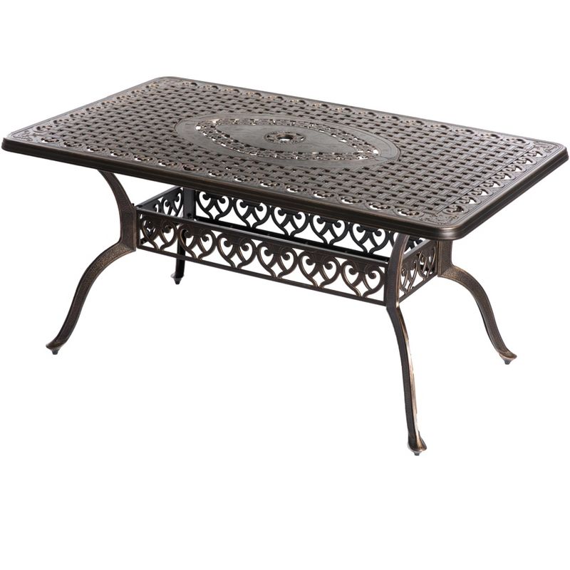 Gardenised Indoor and Outdoor Bronze Dinning Set 6 Chairs with 1 Table Bistro Patio Cast Aluminum., 4 of 12