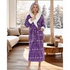 ADR Women's Robe Plush Fleece with Hood, Full Length Hooded Bathrobe Woman - 2 of 3
