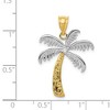 Black Bow Jewelry Diamond Palm Tree Pendant in 14k Yellow Gold and White Rhodium - 3 of 4