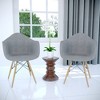 LeisureMod Willow Fabric Eiffel Accent Chair with Ash Wood Legs Set of 2 - 2 of 4
