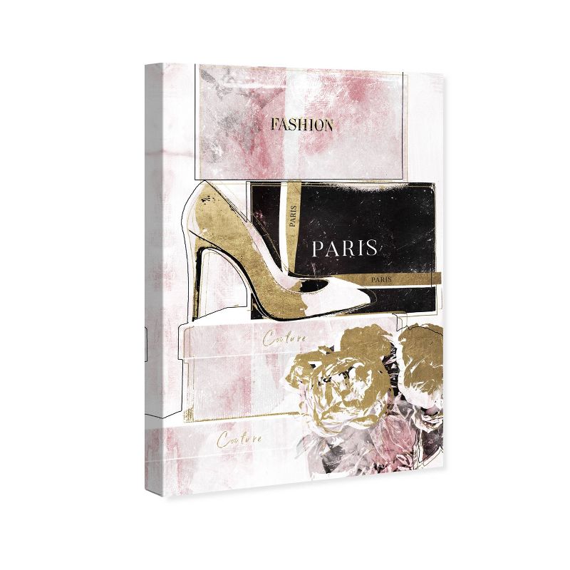 15&#34; x 10&#34; Glamorous Stacked Shoes Fashion and Glam Unframed Canvas Wall Art in Pink - Oliver Gal, 5 of 6