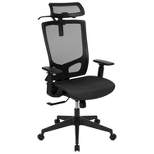 Flash Furniture Ergonomic Black Mesh Office Chair-Synchro-Tilt, Pivot Headrest, Adjustable Arms