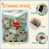 Lirago Kids Wood Table and 4 Chairs Set with Easy Wipe Tabletop Adjustable Height Children Activity Table Toddler Furniture Set with Storage Green - 3 of 4