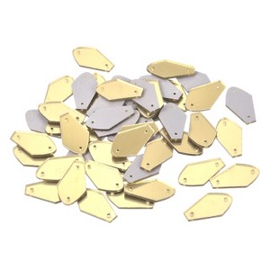 Unique Bargains Flat Back DIY Sew on Acrylic Irregular Mirrored Beads 50 Pcs - 1 of 4