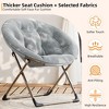 Comfy Oversized Saucer Chair for Adults, Soft Faux Fur Plush Folding Moon Chair, Metal Frame Reading Lounge Chair for Bedroom Living Room Dorm Office - 4 of 4