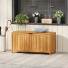 GDFStudio Tritas Patio 100 Gallon Acacia Wood Deck Storage Box, Teak - 2 of 4