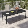 Crestlive Products Outdoor Dining Table for 4-6 People Patio Rectangle Table, Aluminum Frame with Durable Wood-Like Tabletop and Umbrella Hole - 3 of 4