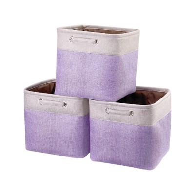 Vtec Trading Purple Patchwork Storage Basket Cube