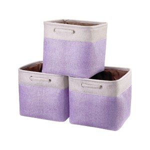Vtec Trading Purple Patchwork Storage Basket Cube - 1 of 3