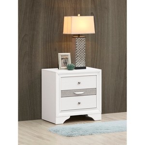 HomeStock White Nightstand 26x26x17 Modern Bedside Table with Spacious Top, Durable Finish and No Assembly for Bedroom Storage - 1 of 4