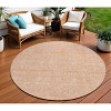 Peach And Ivory Floral Washable Indoor Outdoor Area Rug - 2 of 4