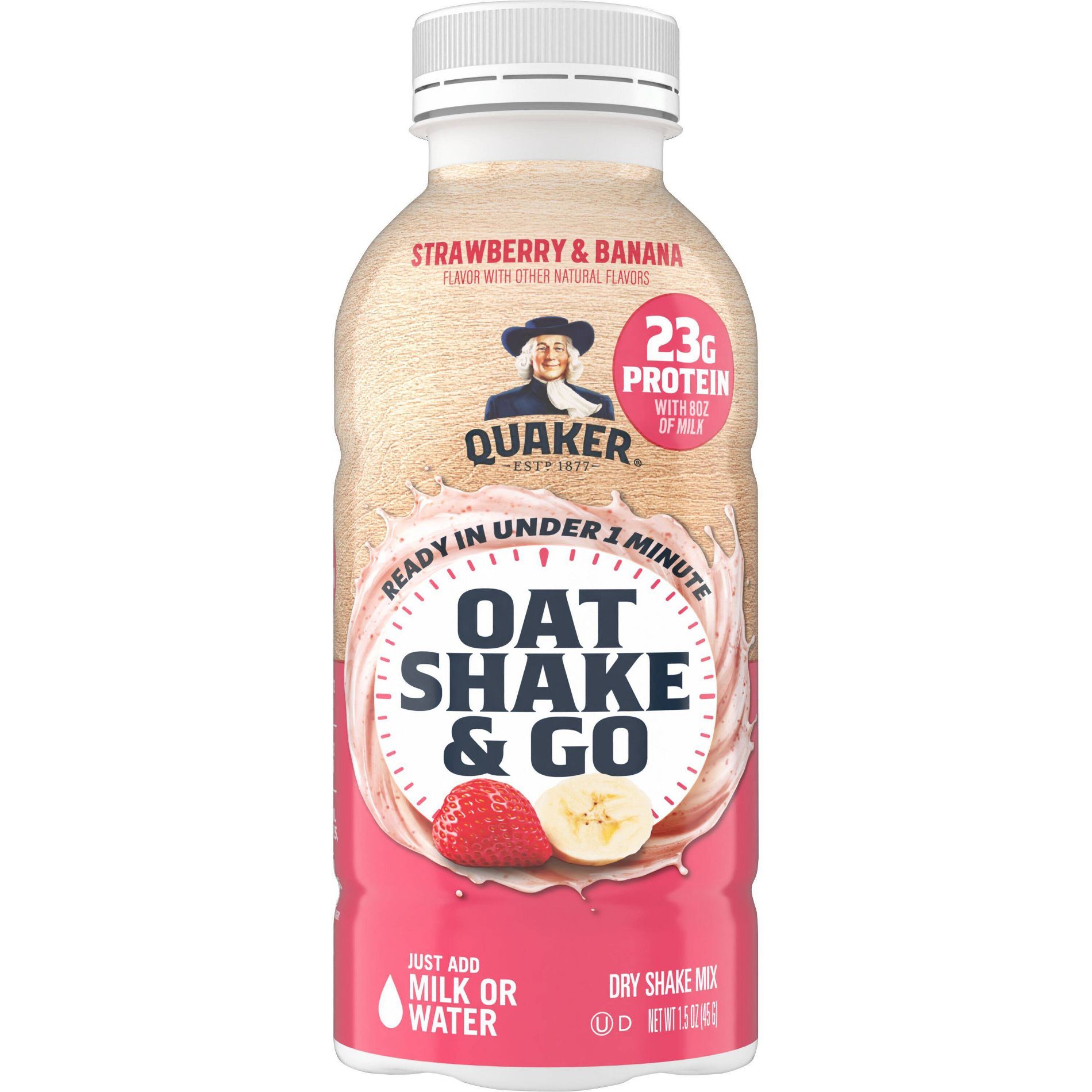 Quaker Strawberry Banana Oat Shake & Go Dry Shake Mix - 1.5oz