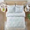 Sapphtopaz 4 Piece Comforter Set Ocean Style Cotton Fresh Simple Seafoam Seashell Embroidered Details Cotton Oversized Quilt Set, White - 3 of 4