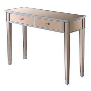 Gold Coast Mirrored Desk Silver/Rose - Breighton Home