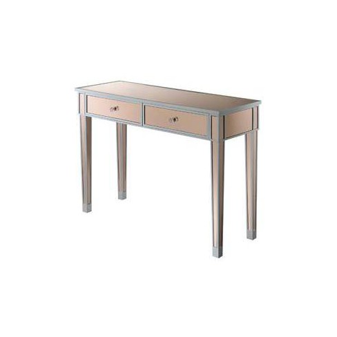 Gold Coast Mirrored Desk Silver Rose Johar Furniture Target