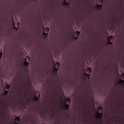 Raisin Velvet Tufted Wingback Loveseat with Birch Wood Frame