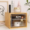 Bamboo Makeup & Jewelry Organizer with 2 Clear Acrylic Drawers, Nonslip Cosmetic Storage Box, Durable Organizer for Cosmetics, Skincare, & Jewelry - 3 of 3