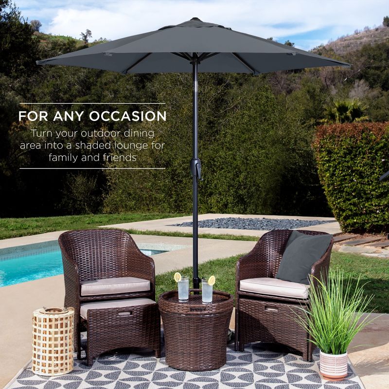 Best Choice Products 7.5ft Heavy-Duty Outdoor Market Patio Umbrella w/ Push Button Tilt, Easy Crank, 4 of 9