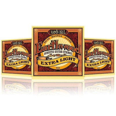 Ernie Ball 2006 Earthwood 80/20 Bronze Extra Light Acoustic Guitar Strings - 3 Pack