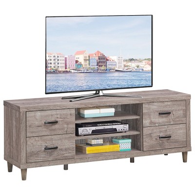 Costway TV Stand Entertainment Center Hold up to 65'' TV with Storage Shelves & 4 Drawers