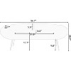 Acekool 57" Sofa Bench with Armrest & Backrest, Metal Legs, 400lbs Capacity, PVC Upholstery, Curved Design for Bedroom & Living Room, Black - 3 of 4