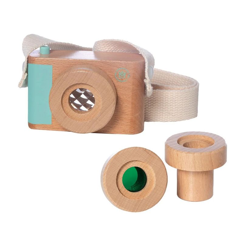 Manhattan Toy Natural Historian Wooden Camera Pretend Time Play with Clear, Green and Kaleidoscope Lenses, 1 of 13