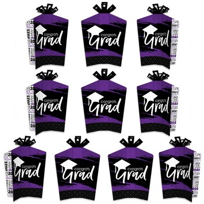 Big Dot of Happiness Purple Grad - Best is Yet to Come - Table Decorations - 2021 Purple Graduation Party Fold and Flare Centerpieces - 10 Count