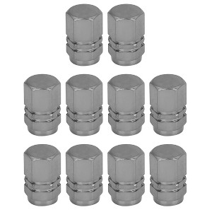Unique Bargains Tire Stem Valve Caps Wheel Valve Covers Car Dustproof Hexagon Shape Aluminium Alloy Tire Cap 0.63"x0.39" 10  Pcs - 1 of 4