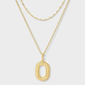 14K Gold Dipped Cubic Zirconia Duo Initial Multi-Strand Necklace - A New Day™ Gold - 1 of 4