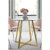 32" Hana Tempered Glass Top Modern Round Dining Table Gold 4 Point/Leg-Maison Boucle - 4 of 4