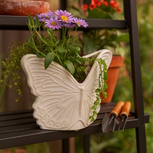 Butterfly Ceramic Planter for Decorative Flower Pots - Compact Indoor Planter for Shelf or Tabletop - Stylish Outdoor Planters for Modern Homes - 1 of 4